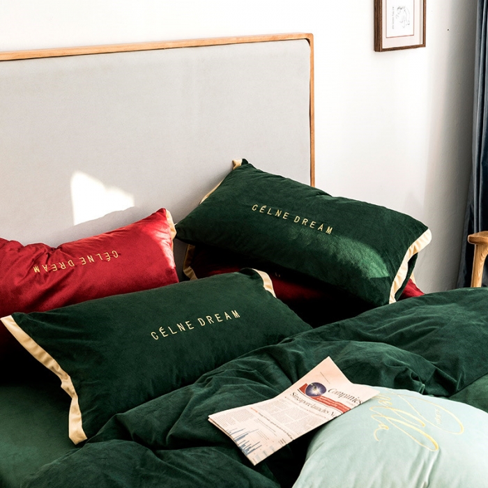 91家纺网 家纺一手货源 找家纺 （总）安妮 2020赛琳娜丽丝绒水晶绒四件套床笠款《带包装》