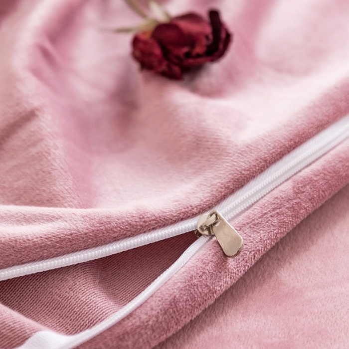 91家纺网 家纺一手货源 找家纺 安妮 2020赛琳娜丽丝绒水晶绒四件套床单款《带包装》豆沙