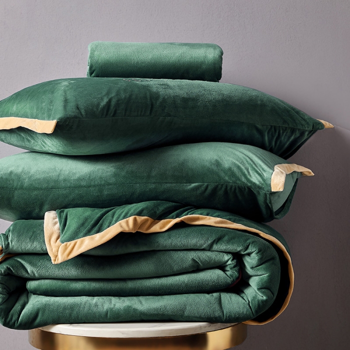 91家纺网 家纺一手货源 找家纺 （总）安妮2020赛琳娜丽丝绒水晶绒四件套床笠款带包装棚拍图