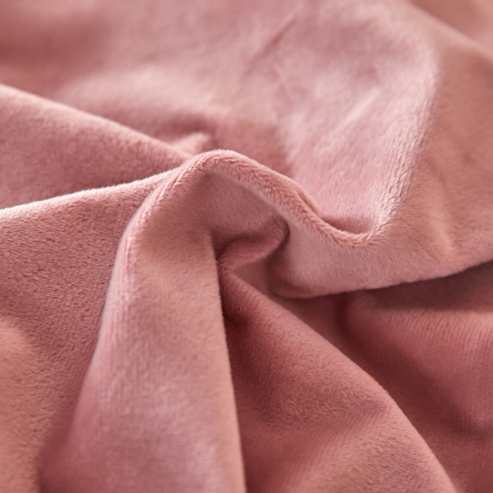 91家纺网 家纺一手货源 找家纺 安妮2020赛琳娜丽丝绒水晶绒四件套床单款带包装棚拍图 豆沙