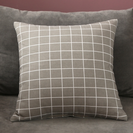 91家纺网 家纺一手货源 找家纺 橘夏纺织品 2025新款 橘夏 抱枕 灰格子