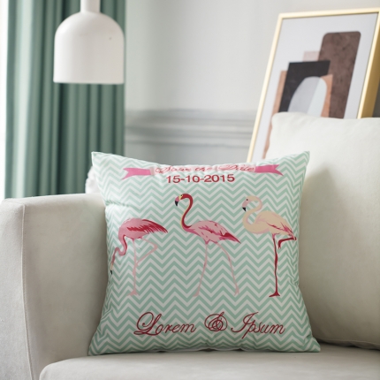 91家纺网 家纺一手货源 找家纺 橘夏纺织品 2025新款亲肤短毛绒印花抱枕 爱情鸟