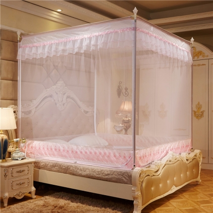 91家纺网 家纺一手货源 找家纺 艺利轩 2025坐床蚊帐 693外穿 淡粉