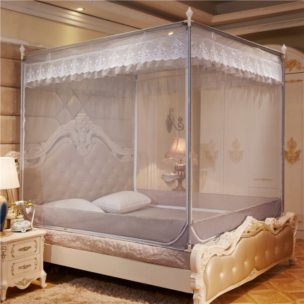 91家纺网 家纺一手货源 找家纺 艺利轩 2025新款坐床蚊帐695外穿 灰色