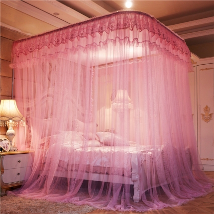 91家纺网 家纺一手货源 找家纺 艺利轩 2025新款699导轨蚊帐 品红