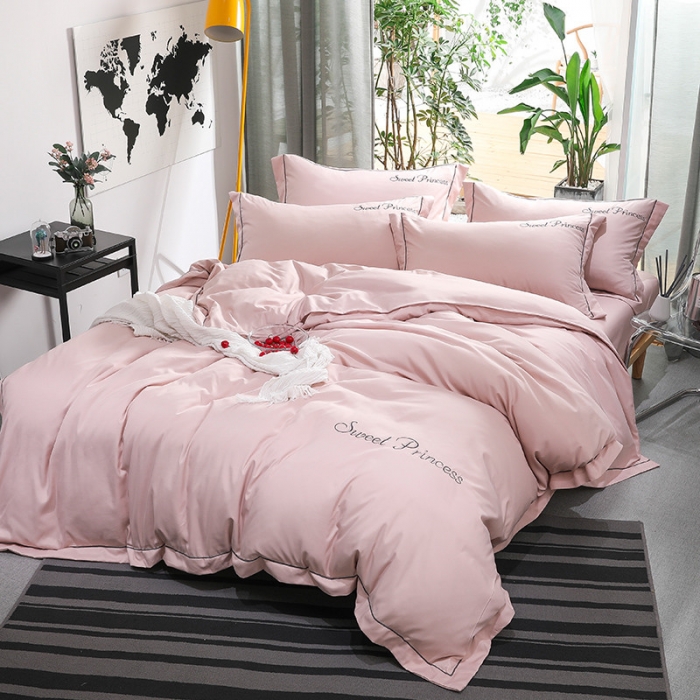 91家纺网 家纺一手货源 找家纺 （总）骏腾  2022新款甜蜜公主系列水洗冰丝四件套床笠款