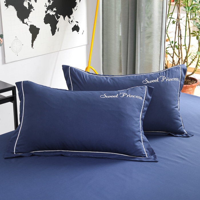 91家纺网 家纺一手货源 找家纺 骏腾  2022新款甜蜜公主系列水洗冰丝四件套 宝蓝