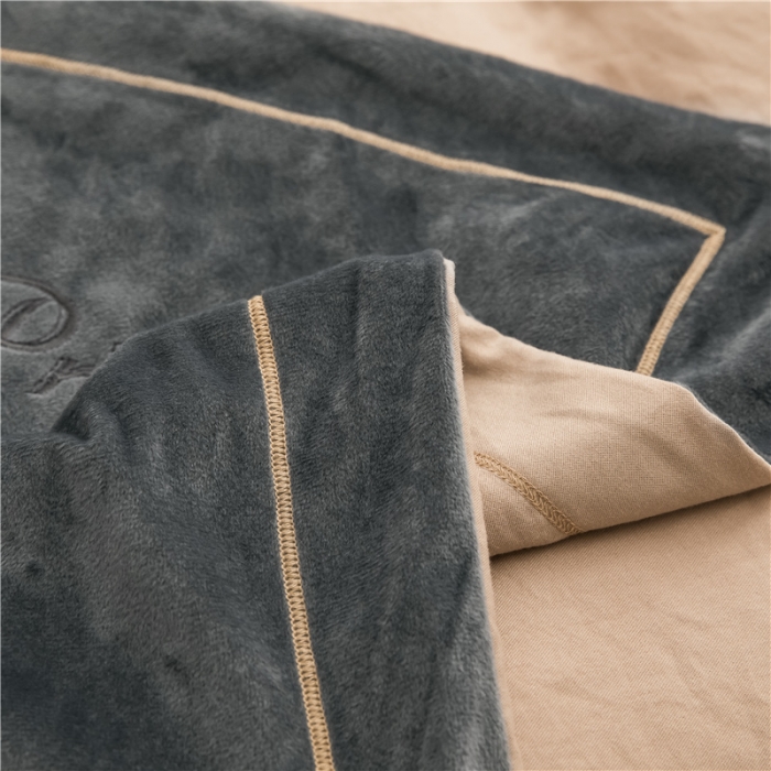 91家纺网 家纺一手货源 找家纺 骏腾 2022新款甜心公主水晶绒绣花四件套 甜心公主-卡其灰