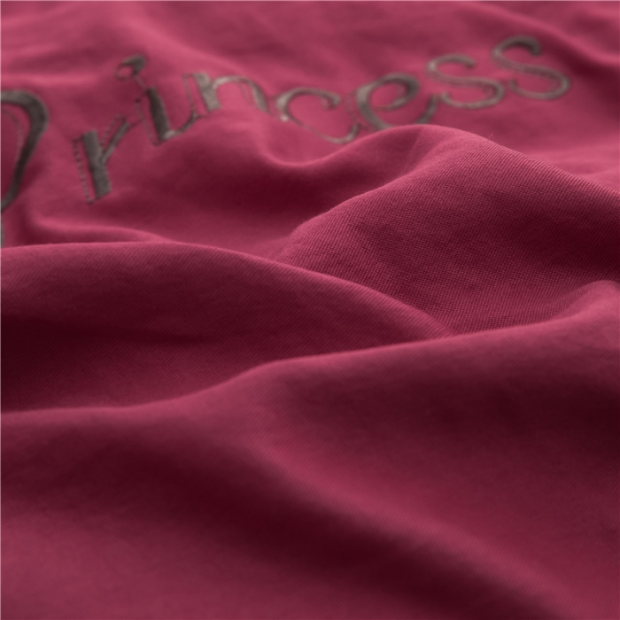 91家纺网 家纺一手货源 找家纺 骏腾 2022新款甜心公主水晶绒绣花四件套 甜心公主-酒红蓝