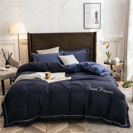 91家纺网 家纺一手货源 找家纺 （总）骏腾 2022新款甜心公主水晶绒绣花四件套