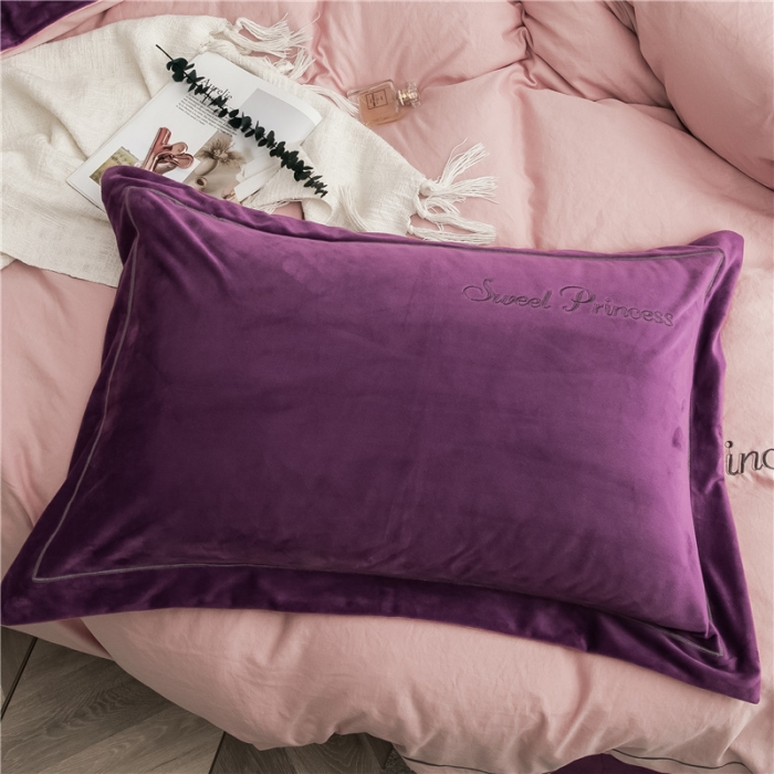 91家纺网 家纺一手货源 找家纺 骏腾 2022新款甜心公主水晶绒绣花四件套 甜心公主-玉紫