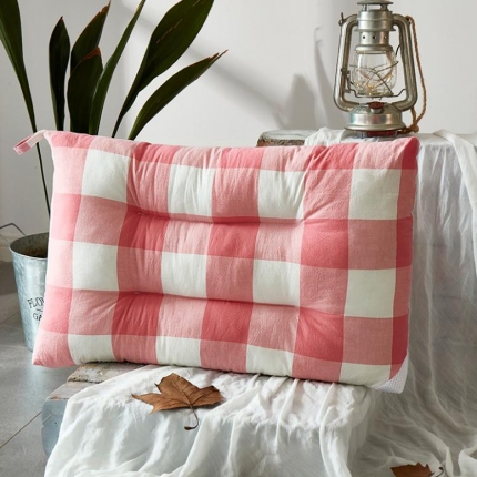 91家纺网 家纺一手货源 找家纺 微枕芯 色织水洗棉护颈枕花色4