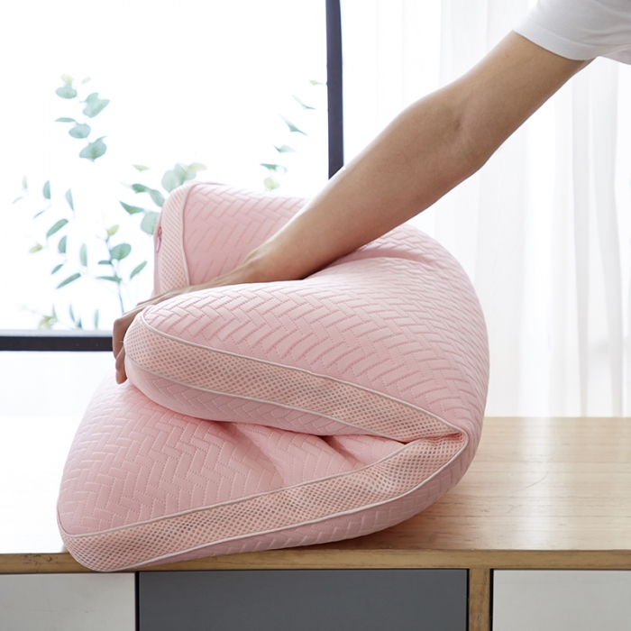 91家纺网 家纺一手货源 找家纺 微枕芯 可水洗热熔枕 粉红色