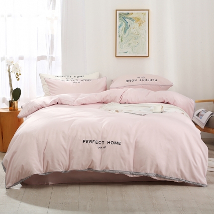 91家纺网 家纺一手货源 找家纺 米奈家居 2020新品舒柔棉立体边四件套 玉