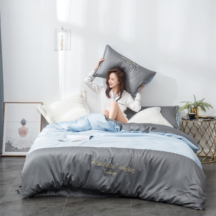 91家纺网 家纺一手货源 找家纺 （总）米奈家居 2020新品水洗真丝夏依系列四件套