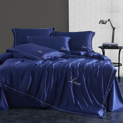 91家纺网 家纺一手货源 找家纺 （总）米奈家居 2020新品水洗真丝绣线四件套