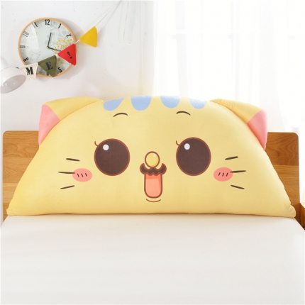 91家纺网 家纺一手货源 找家纺 永光家居 床头靠垫卡通猫咪靠垫大靠背床头软包靠枕 胡子猫黄