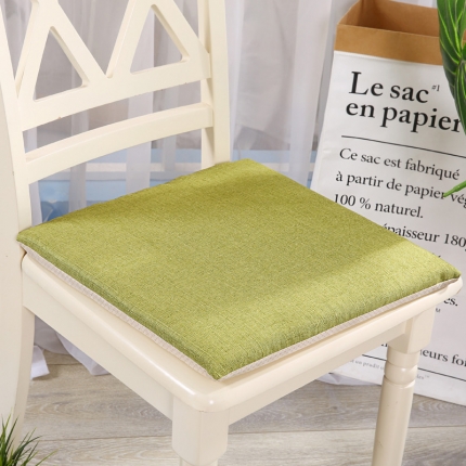 永光家居亚麻座垫 硬质棉防滑可拆洗坐垫办公室学生餐椅垫 草绿