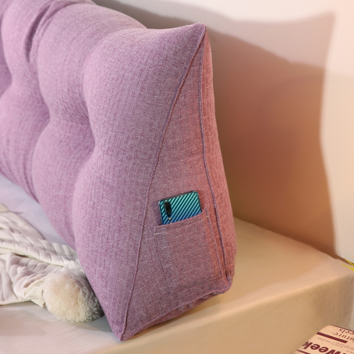 91家纺网 家纺一手货源 找家纺 永光新款棉麻长三角靠垫 床头靠垫双人加长大靠背可拆洗靠枕