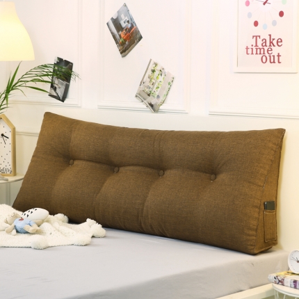 91家纺网 家纺一手货源 找家纺 永光新款棉麻长三角靠垫 床头靠垫双人加长大靠背可拆洗靠枕