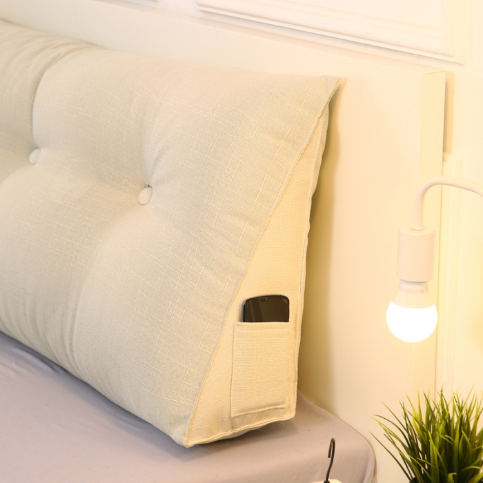 91家纺网 家纺一手货源 找家纺 永光新款棉麻长三角靠垫 象牙床头靠垫大靠背靠枕双人可拆洗