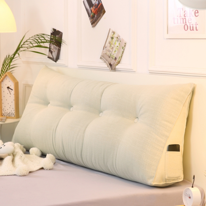 91家纺网 家纺一手货源 找家纺 永光新款棉麻长三角靠垫 象牙床头靠垫大靠背靠枕双人可拆洗