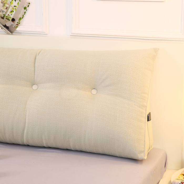 91家纺网 家纺一手货源 找家纺 永光新款棉麻长三角靠垫 象牙床头靠垫大靠背靠枕双人可拆洗