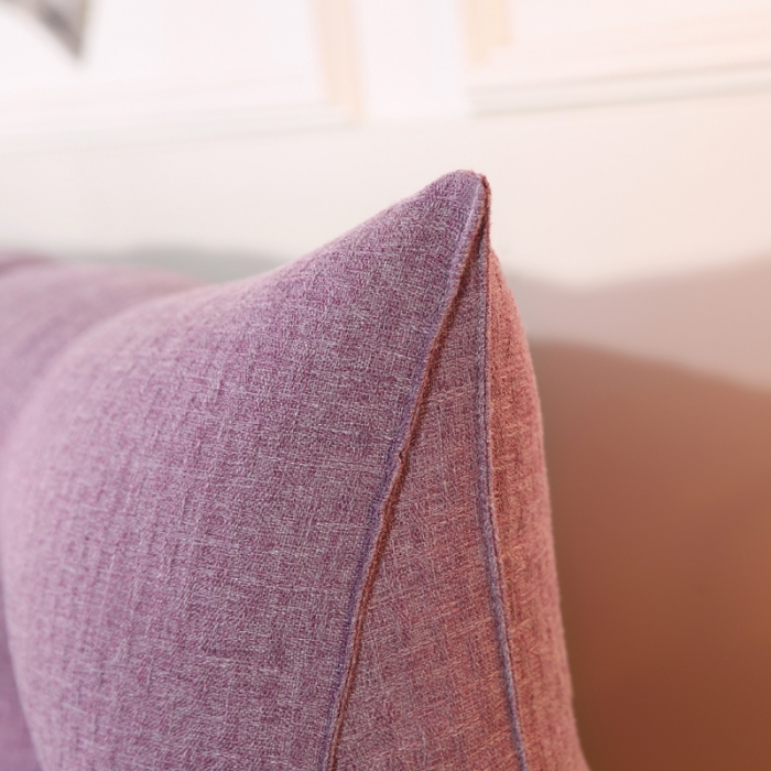 91家纺网 家纺一手货源 找家纺 永光新款棉麻长三角靠垫 紫色床头靠垫大靠背靠枕双人可拆洗