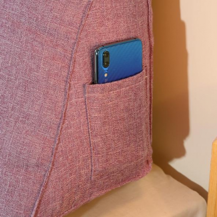 91家纺网 家纺一手货源 找家纺 永光新款棉麻长三角靠垫 紫色床头靠垫大靠背靠枕双人可拆洗