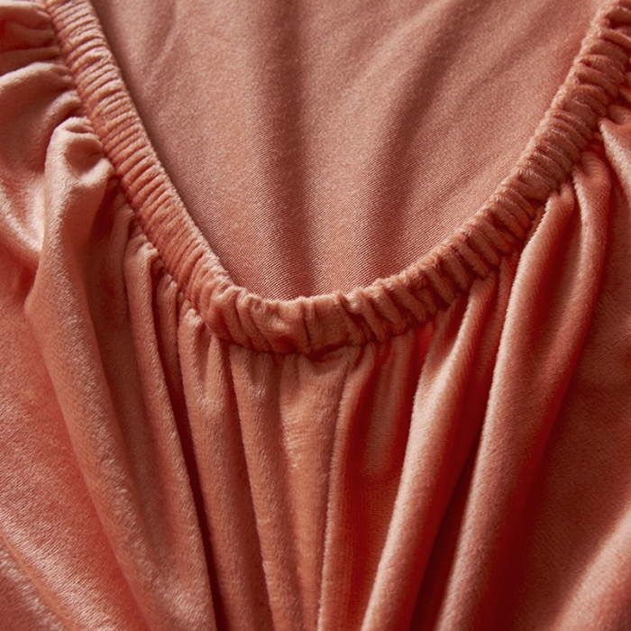 91家纺网 家纺一手货源 找家纺 小米笠 2019新款160克水晶绒床笠床罩 橙色