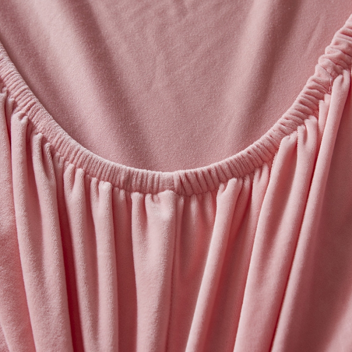 91家纺网 家纺一手货源 找家纺 小米笠 2019新款160克水晶绒床笠床罩 粉色