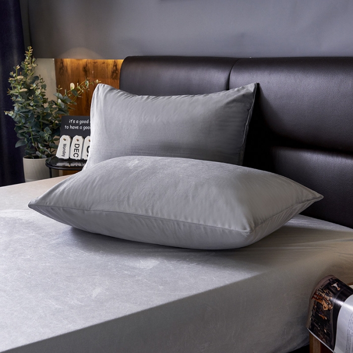 91家纺网 家纺一手货源 找家纺 小米笠 2019新款160克水晶绒床笠床罩 灰色