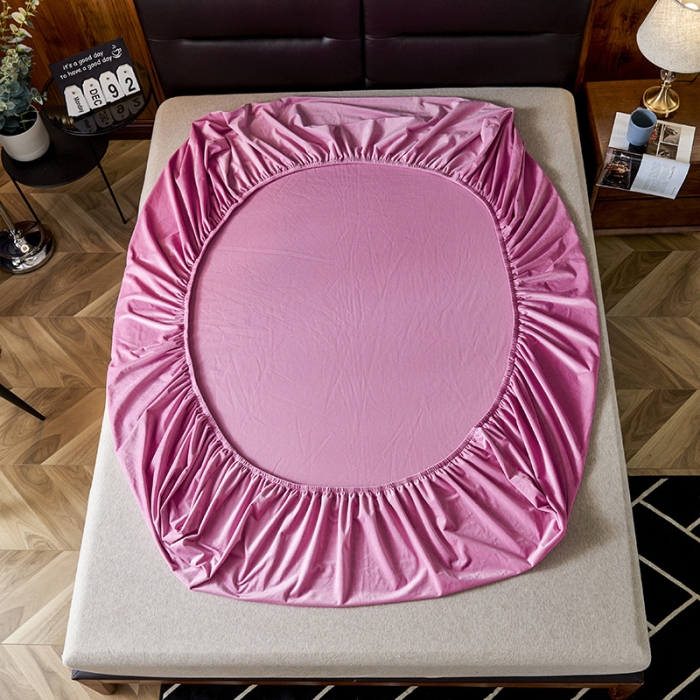 91家纺网 家纺一手货源 找家纺 小米笠 2019新款200克水晶绒床笠床罩 亮粉