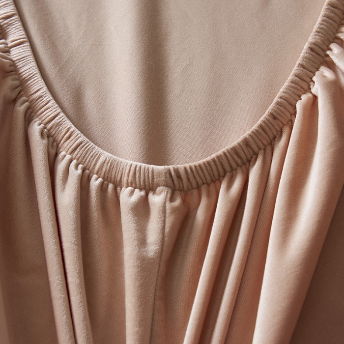 91家纺网 家纺一手货源 找家纺 小米笠 2019新款200克水晶绒床笠床罩 米色