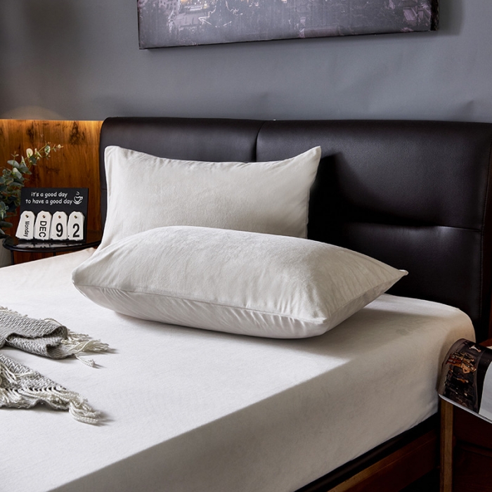 91家纺网 家纺一手货源 找家纺 小米笠 2019新款200克水晶绒床笠床罩 米灰