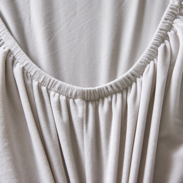 91家纺网 家纺一手货源 找家纺 小米笠 2019新款200克水晶绒床笠床罩 米灰