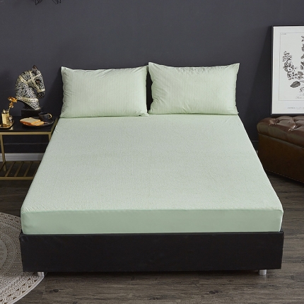 91家纺网 家纺一手货源 找家纺 （总）小米笠 2019新款全棉条纹毛巾布防水床笠床罩