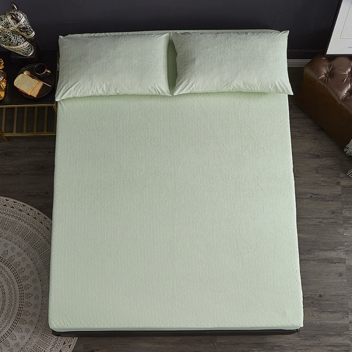 91家纺网 家纺一手货源 找家纺 （总）小米笠 2019新款全棉条纹毛巾布防水床笠床罩