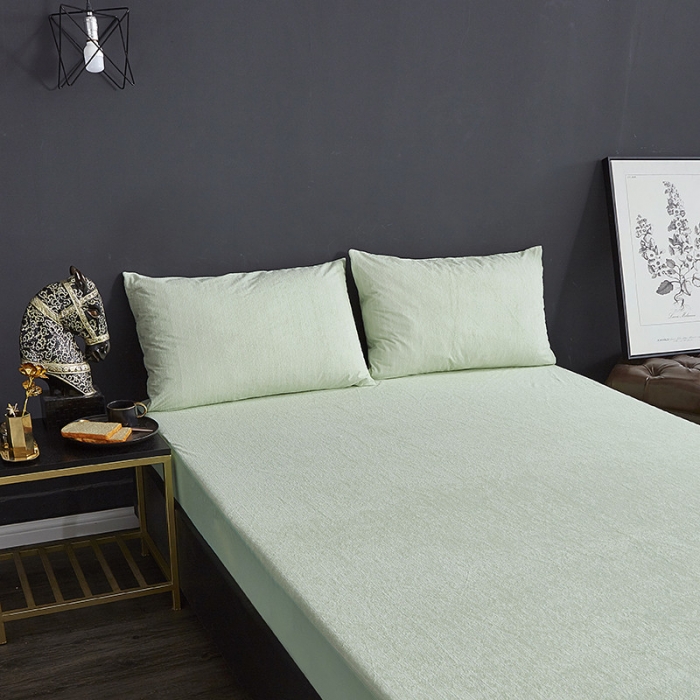 91家纺网 家纺一手货源 找家纺 （总）小米笠 2019新款全棉条纹毛巾布防水床笠床罩