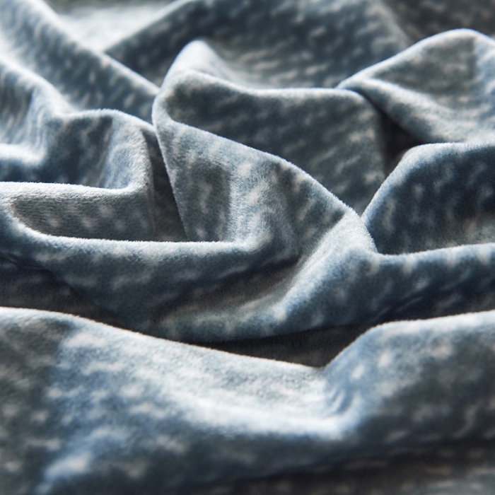 91家纺网 家纺一手货源 找家纺 小米笠 2019新款水晶绒印花床笠床罩 雪花-蓝