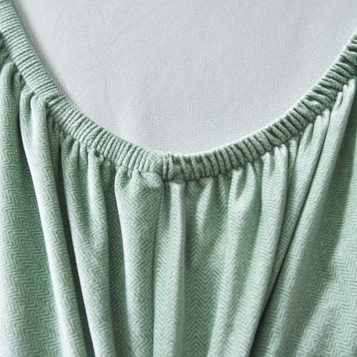 91家纺网 家纺一手货源 找家纺 小米笠 2019新款水晶绒印花床笠床罩 条纹绿