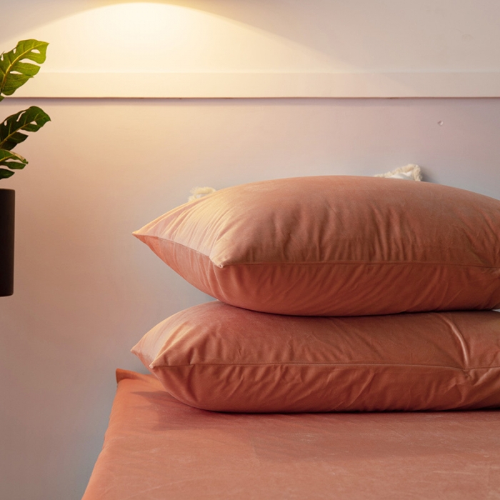 91家纺网 家纺一手货源 找家纺 小米笠 2019新款宝宝绒床笠床罩 活力橙