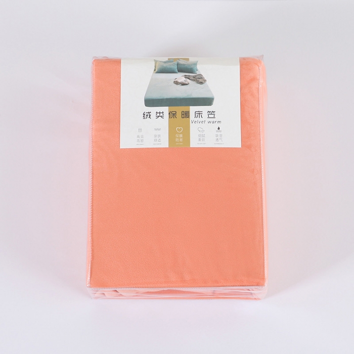 91家纺网 家纺一手货源 找家纺 小米笠 2019新款宝宝绒床笠床罩 活力橙