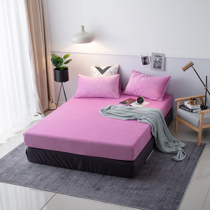 91家纺网 家纺一手货源 找家纺 小米笠 2019新款宝宝绒床笠床罩 紫色