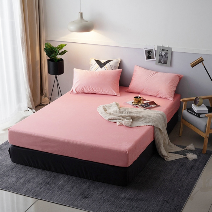 91家纺网 家纺一手货源 找家纺 小米笠 2019新款宝宝绒床笠床罩 玉粉