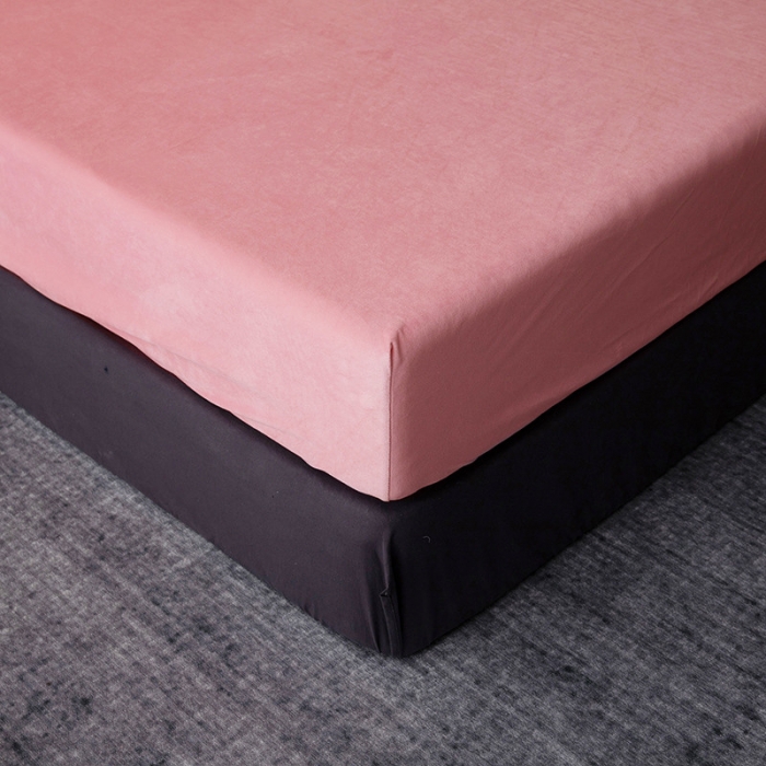 91家纺网 家纺一手货源 找家纺 小米笠 2019新款宝宝绒床笠床罩 玉粉