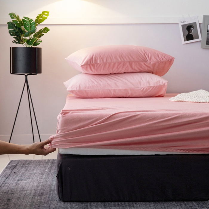 91家纺网 家纺一手货源 找家纺 小米笠 2019新款宝宝绒床笠床罩 玉粉