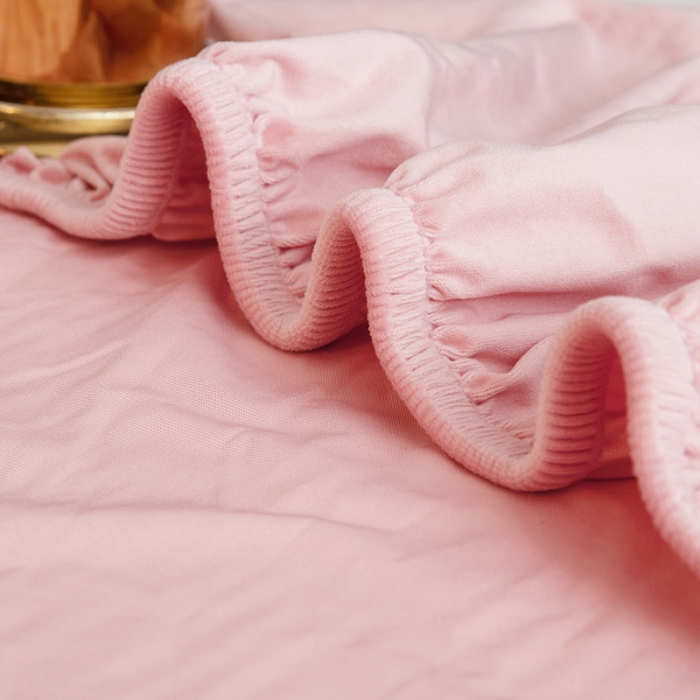 91家纺网 家纺一手货源 找家纺 小米笠 2019新款宝宝绒床笠床罩 玉粉