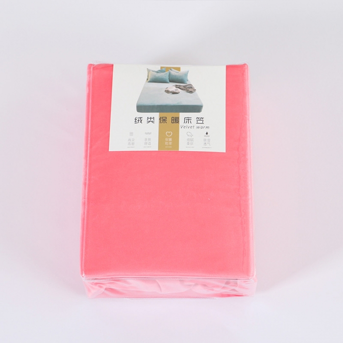 91家纺网 家纺一手货源 找家纺 小米笠 2019新款宝宝绒床笠床罩 西瓜红