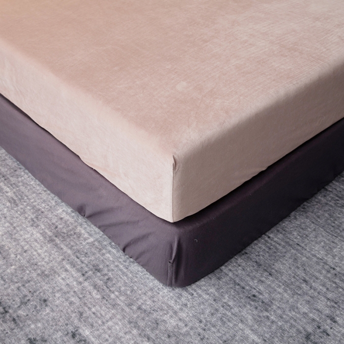 91家纺网 家纺一手货源 找家纺 小米笠 2019新款宝宝绒床笠床罩 浅咖